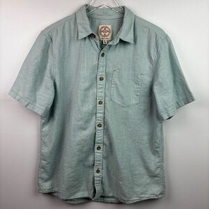 Fat Face Chambray Short-Sleeve Linen Blend Shirt